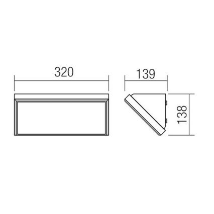 Redo 90160 - LED Vonkajšie nástenné svietidlo MAKO 1xLED/21W/230V IP65