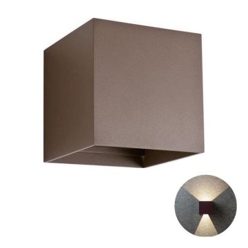 Redo 90177 - LED Vonkajšie nástenné svietidlo VARY 2xLED/6W/230V 4000K IP54 hnedá