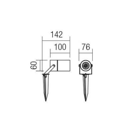 Redo 90183 - Vonkajšia lampa PIT 1xGU10/35W/230V IP65