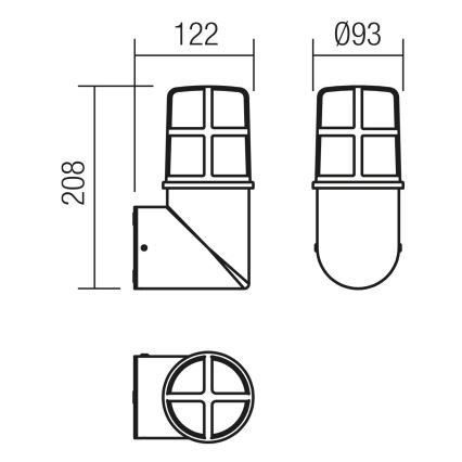 Redo 90197 - Vonkajšie nástenné svietidlo TRITON 1xE27/28W/230V IP54 meď