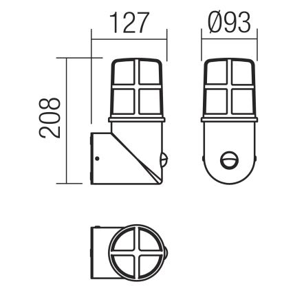 Redo 90200 - Vonkajšie svietidlo so senzorom TRITON 1xE27/28W/230V IP54 meď