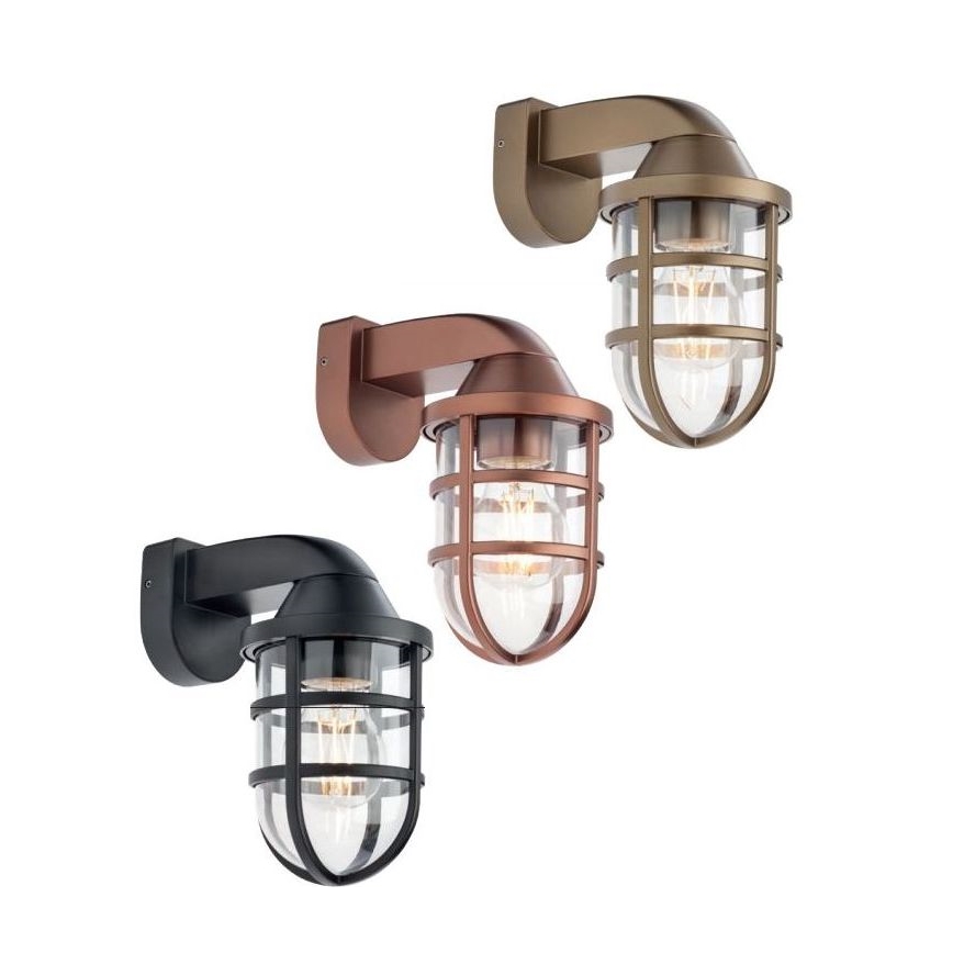 Redo 90206 - Vonkajšie nástenné svietidlo CAGE 1xE27/28W/230V IP44 meď
