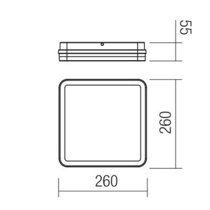 Redo 90292 - LED Vonkajšie stropné svietidlo so senzorom ISOLA LED/24W/230V 3000/4000/6500K IP54