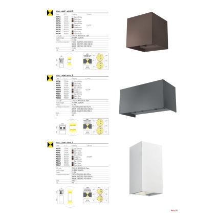 Redo 90296 - LED vonkajšie nástenné svietidlo VARY 2xLED/10W/230V 3000K IP54 antracit