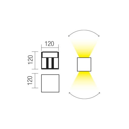Redo 90296 - LED vonkajšie nástenné svietidlo VARY 2xLED/10W/230V 3000K IP54 antracit