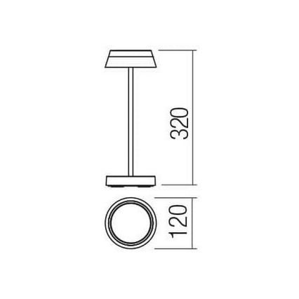 Redo 90308 - LED Stmievateľná dotyková stolná lampa ILUNA LED/2,5W/5V 2700-3000K 3000 mAh IP65 hnedá