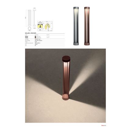 Redo 90365 - LED vonkajšie svietidlo ZEUS LED/11,5W/230V 3000K 75 cm IP54 antracit