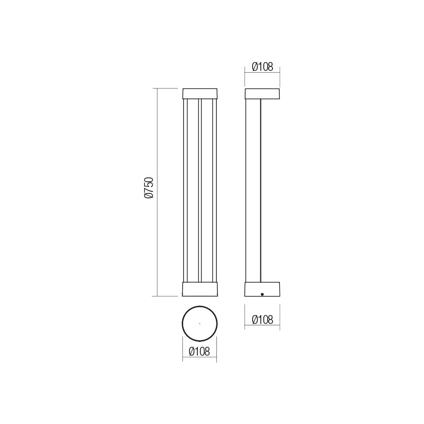 Redo 90365 - LED vonkajšie svietidlo ZEUS LED/11,5W/230V 3000K 75 cm IP54 antracit