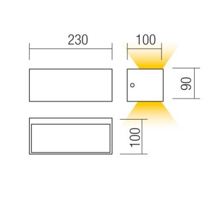 Redo 90373 - LED Vonkajšie nástenné svietidlo LAMPRIS LED/13W/230V IP65 biela