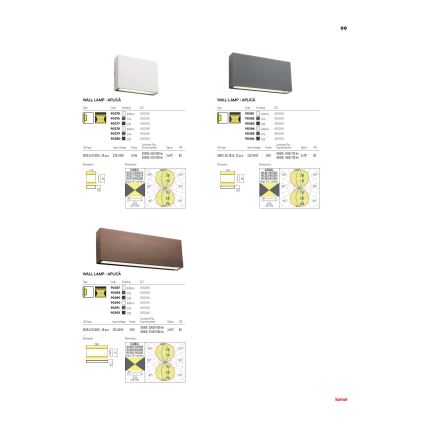 Redo 90387 - LED Vonkajšie nástenné svietidlo KAMAL LED/15W/230V 3000K IP54 biela