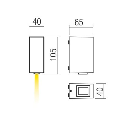 Redo 90415 - LED Vonkajšie nástenné svietidlo ACE LED/3,36W/230V 3000K IP54 šedá