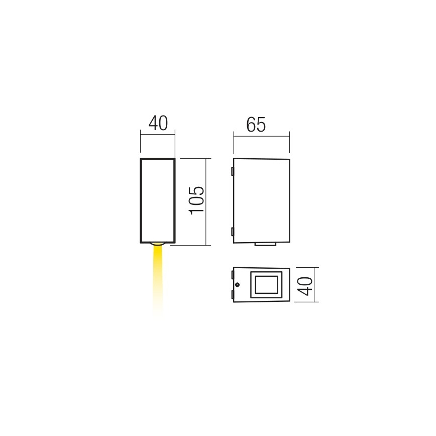 Redo 90415 - LED Vonkajšie nástenné svietidlo ACE LED/3,36W/230V 3000K IP54 šedá