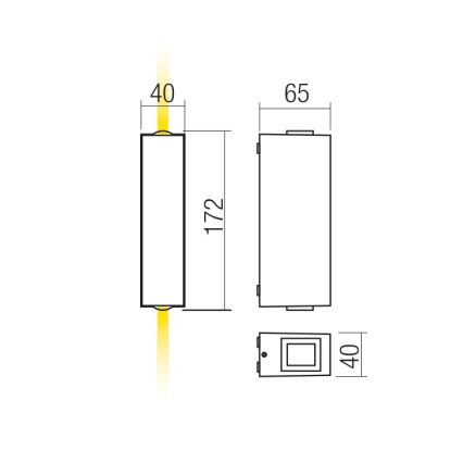 Redo 90421 - LED Vonkajšie nástenné svietidlo ACE 2xLED/5,84W/230V 3000K IP54 šedá