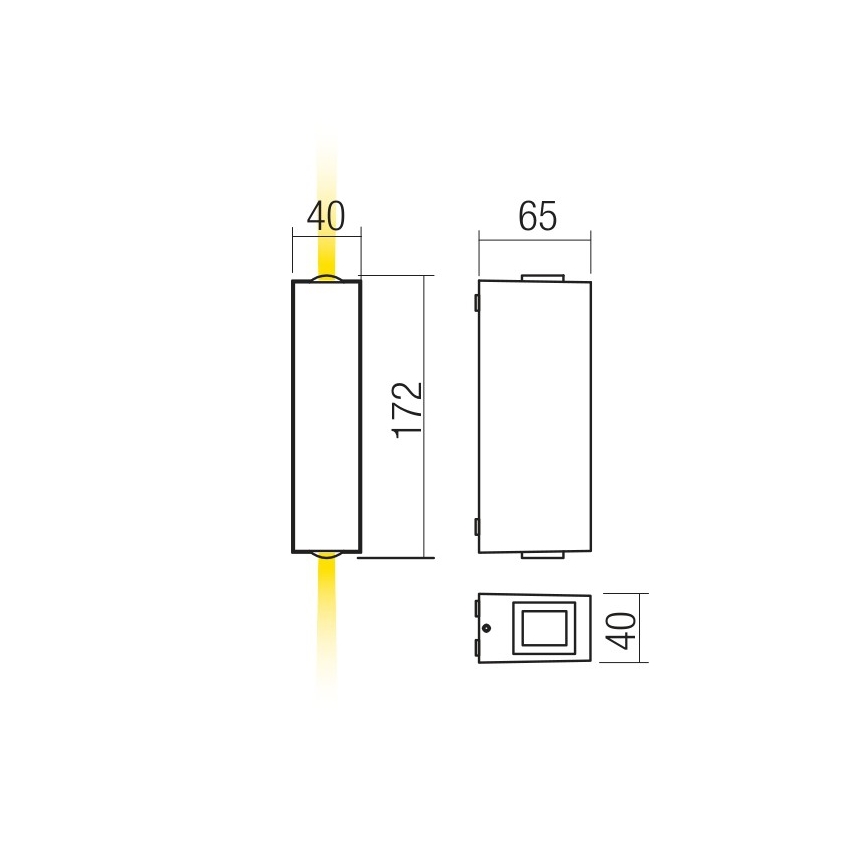 Redo 90421 - LED Vonkajšie nástenné svietidlo ACE 2xLED/5,84W/230V 3000K IP54 šedá