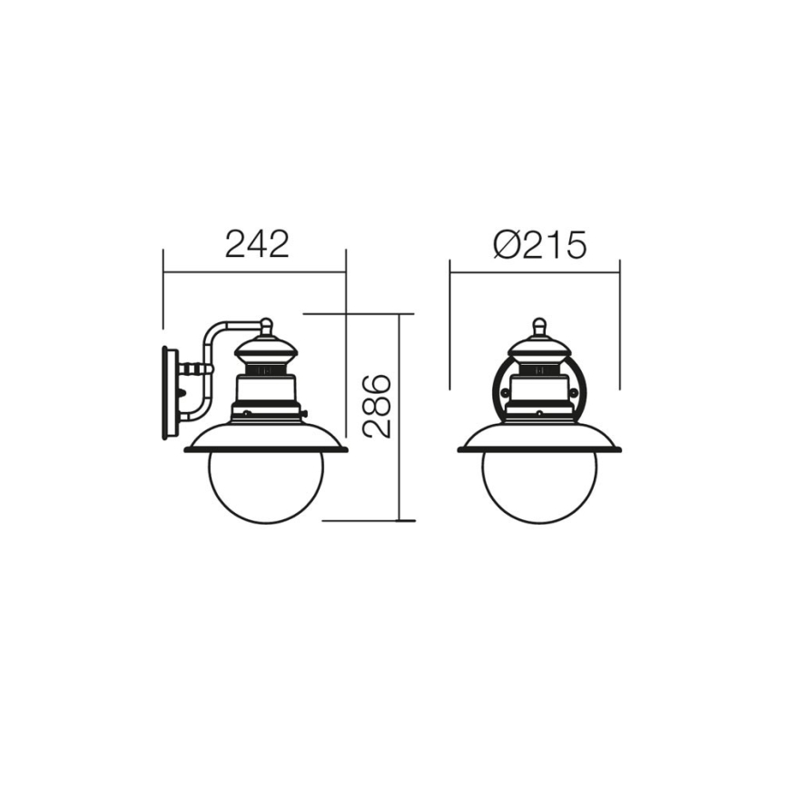 Redo 9045 - Vonkajšie nástenné svietidlo SCOTT 1xE27/42W/230V IP44