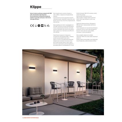 Redo 90453 - LED Vonkajšie nástenné svietidlo KLIPPE LED/24W/230V 3000K IP54 hnedá