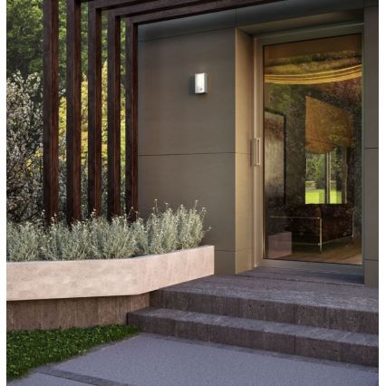 Redo 90486 - LED Vonkajšie nástenné svietidlo so senzorom WARP LED/8W/230V 3000K IP44 antracit