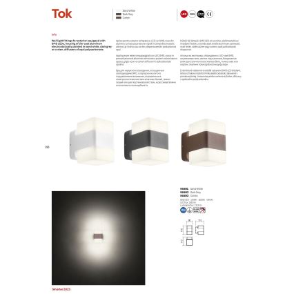 Redo 90492 - LED Vonkajšie nástenné svietidlo TOK LED/14,8W/230V IP44 antracit