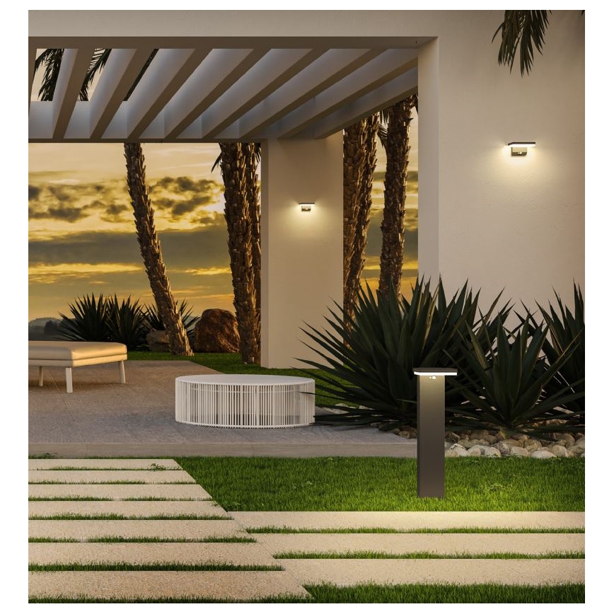 Redo 90535 - LED Solárne nástenné svietidlo so senzorom TAIYO LED/2W/3,7V 3000K 2200 mAh IP54 antracit