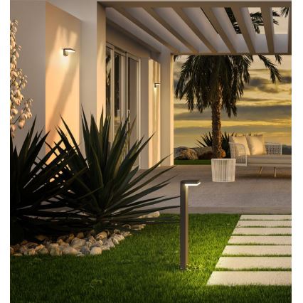 Redo 90535 - LED Solárne nástenné svietidlo so senzorom TAIYO LED/2W/3,7V 3000K 2200 mAh IP54 antracit