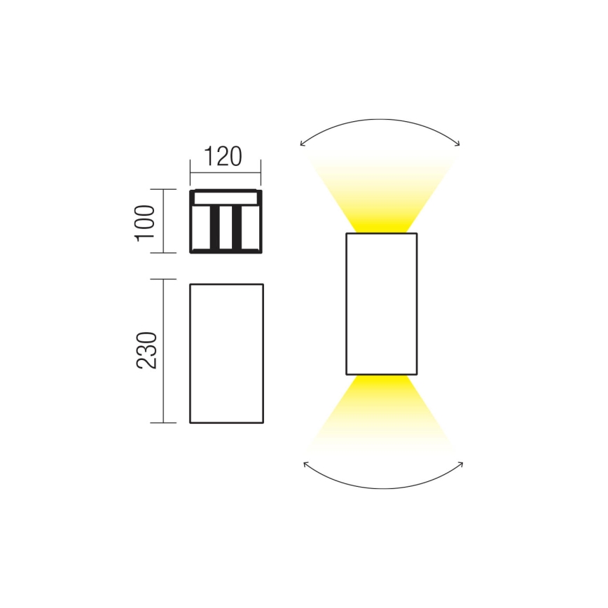 Redo 90554 - LED vonkajšie nástenné svietidlo VARY 2xLED/10W/230V 3000K IP54 hnedá