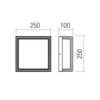 Redo 90565 - LED Vonkajšie nástenné svietidlo QUADRIS LED/20W/230V IP54 antracit