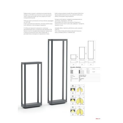 Redo 90582 - WAKE vonkajšie LED svietidlo, 8 W, 230 V, 3000 K, 75 cm, IP65, antracit