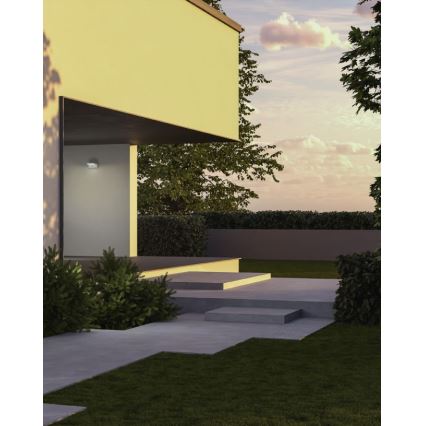 Redo 90587 - LED vonkajšie nástenné svietidlo so senzorom FLIP LED/20W/230V 3000K CRI 90 IP54 antracit