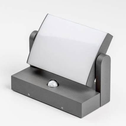 Redo 90587 - LED vonkajšie nástenné svietidlo so senzorom FLIP LED/20W/230V 3000K CRI 90 IP54 antracit