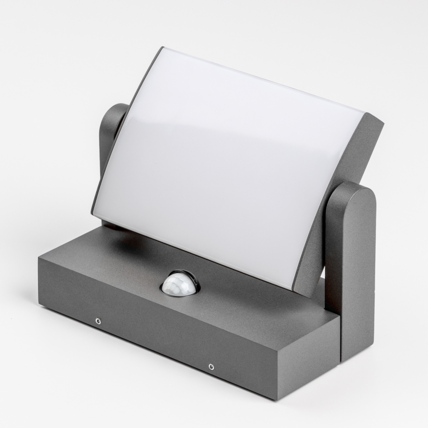 Redo 90587 - LED vonkajšie nástenné svietidlo so senzorom FLIP LED/20W/230V 3000K CRI 90 IP54 antracit