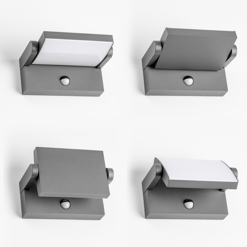 Redo 90587 - LED vonkajšie nástenné svietidlo so senzorom FLIP LED/20W/230V 3000K CRI 90 IP54 antracit