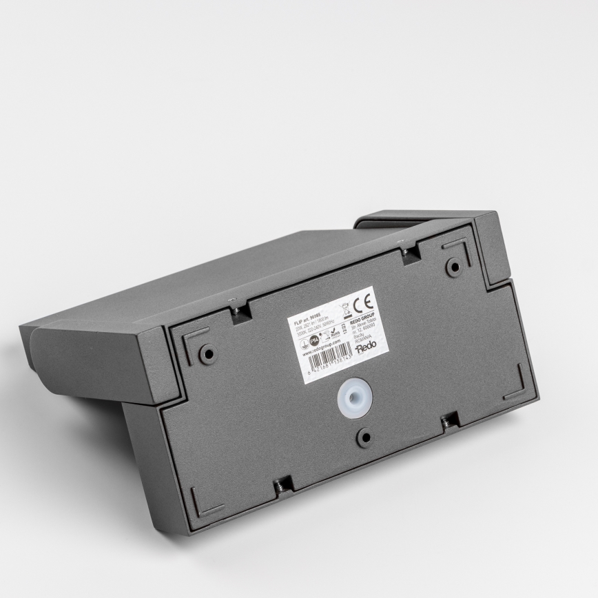 Redo 90587 - LED vonkajšie nástenné svietidlo so senzorom FLIP LED/20W/230V 3000K CRI 90 IP54 antracit