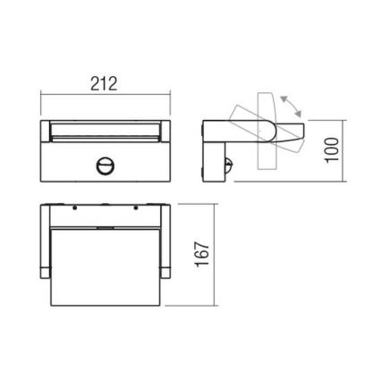 Redo 90587 - LED vonkajšie nástenné svietidlo so senzorom FLIP LED/20W/230V 3000K CRI 90 IP54 antracit