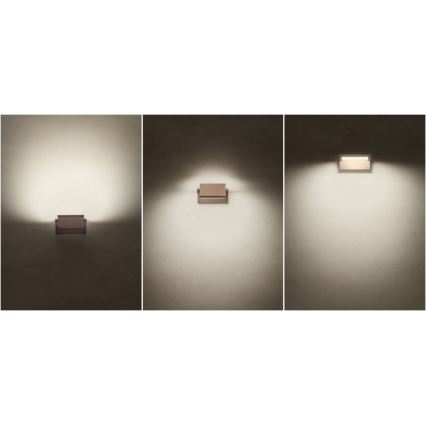 Redo 90588 - LED vonkajšie nástenné svietidlo so senzorom FLIP LED/20W/230V 3000K CRI 90 IP54 hnedé