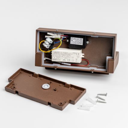 Redo 90588 - LED Vonkajšie nástenné svietidlo so senzorom FLIP LED/20W/230V CRI 90 3000K IP54 hnedá