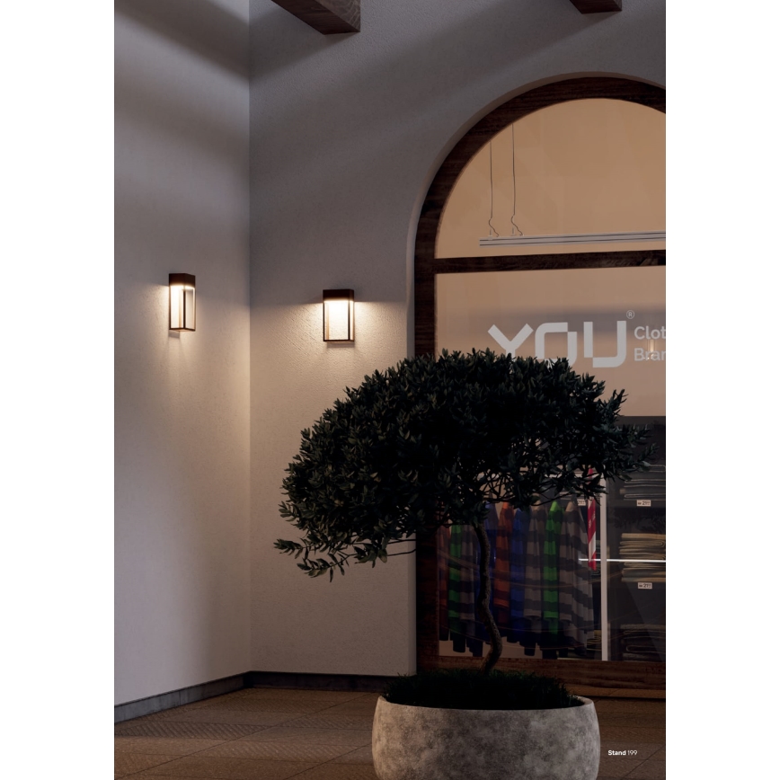 Redo 90604 - LED vonkajšie nástenné svietidlo STAND LED/20W/230V 3000K CRI 90 IP65 hnedá