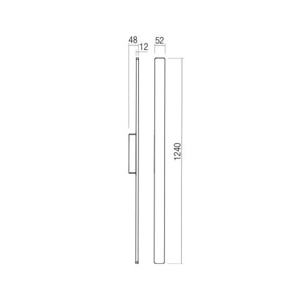 Redo 90622 - LED Vonkajšie nástenné svietidlo REFLEXA LED/20W/230V 3000K 124 cm IP54 hnedá