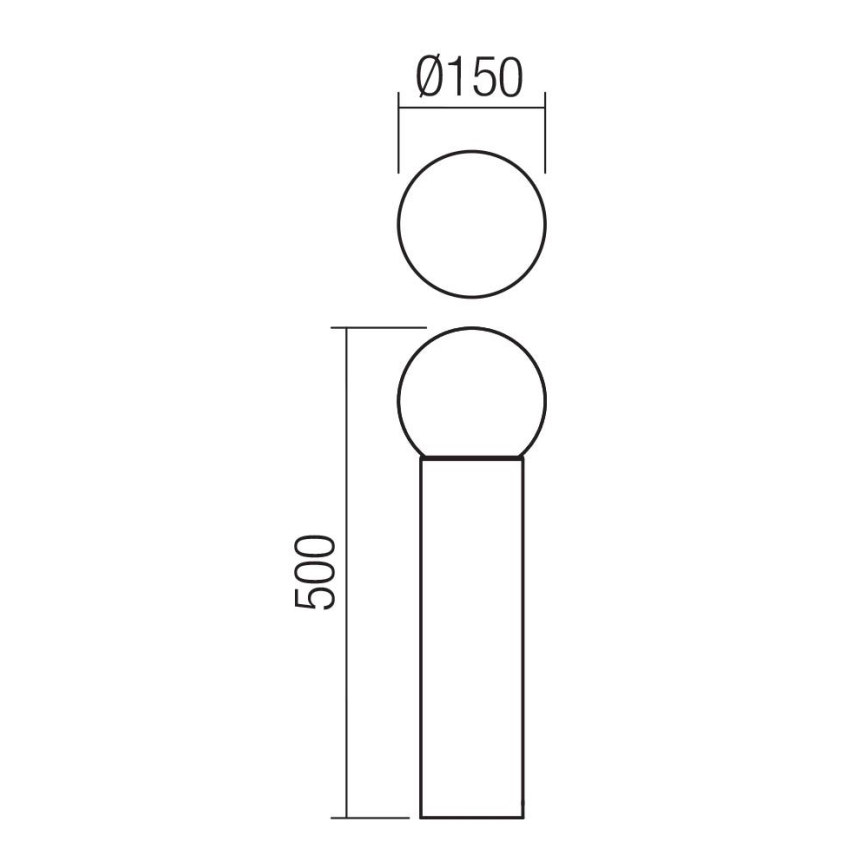 Redo 90642 - Vonkajšia lampa BULK 1xE27/28W/230V 50 cm IP44 antracit