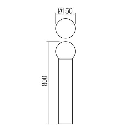 Redo 90643 - Vonkajšia lampa BULK 1xE27/28W/230V 80 cm IP44 antracit