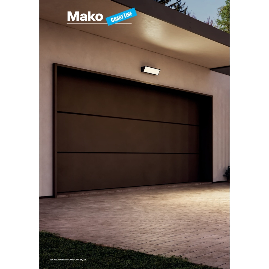 Redo 90678 - LED vonkajšie nástenné svietidlo MAKO LED/65W/230V 3000K IP65 antracit