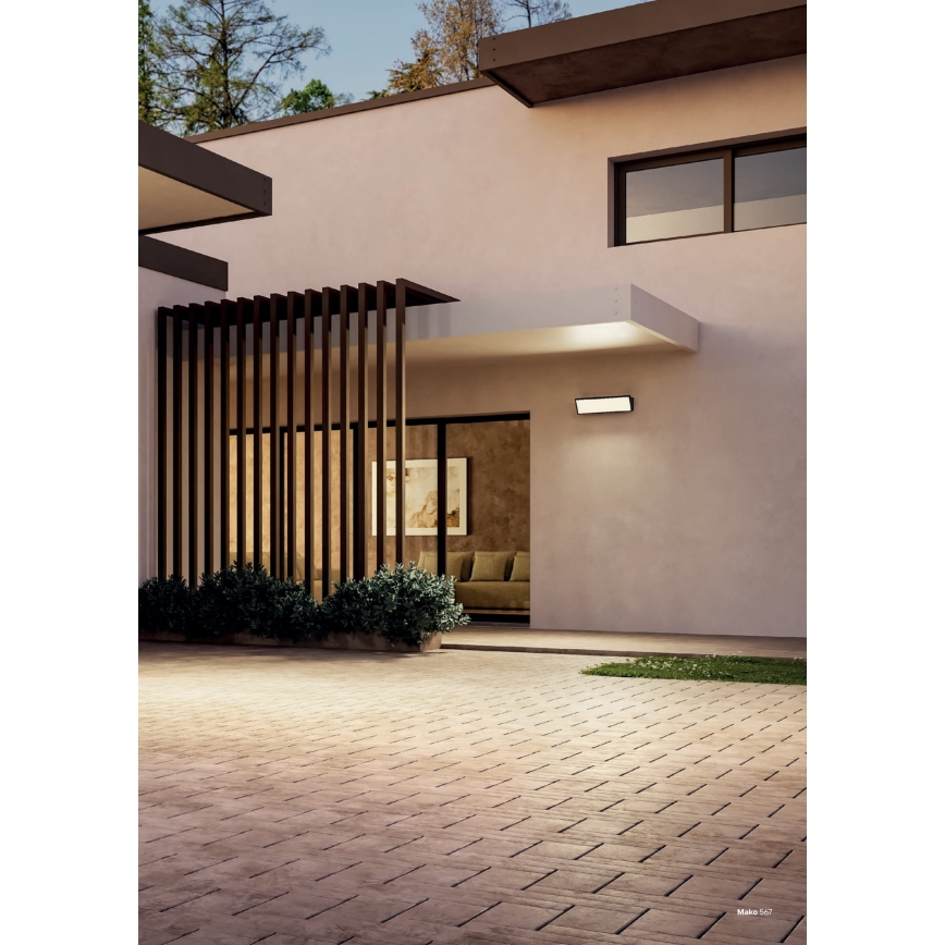 Redo 90678 - LED vonkajšie nástenné svietidlo MAKO LED/65W/230V 3000K IP65 antracit