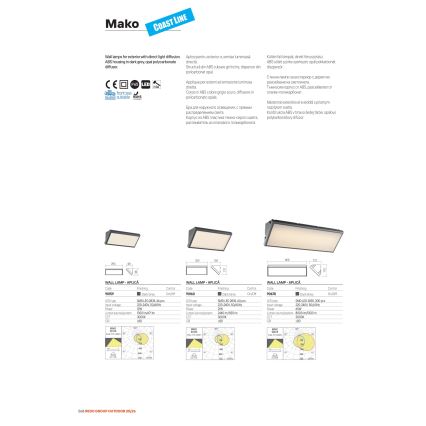 Redo 90678 - LED vonkajšie nástenné svietidlo MAKO LED/65W/230V 3000K IP65 antracit