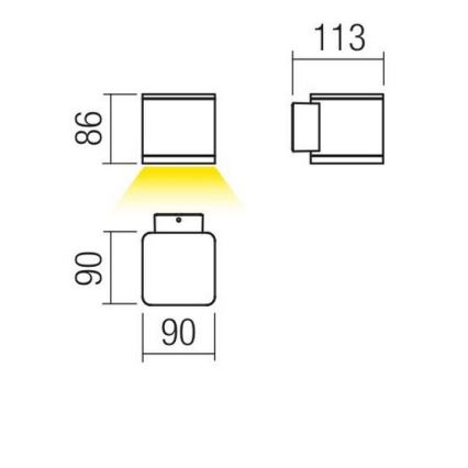 Redo 9069 - LED Vonkajšie nástenné svietidlo BETA LED/6W/230V IP54