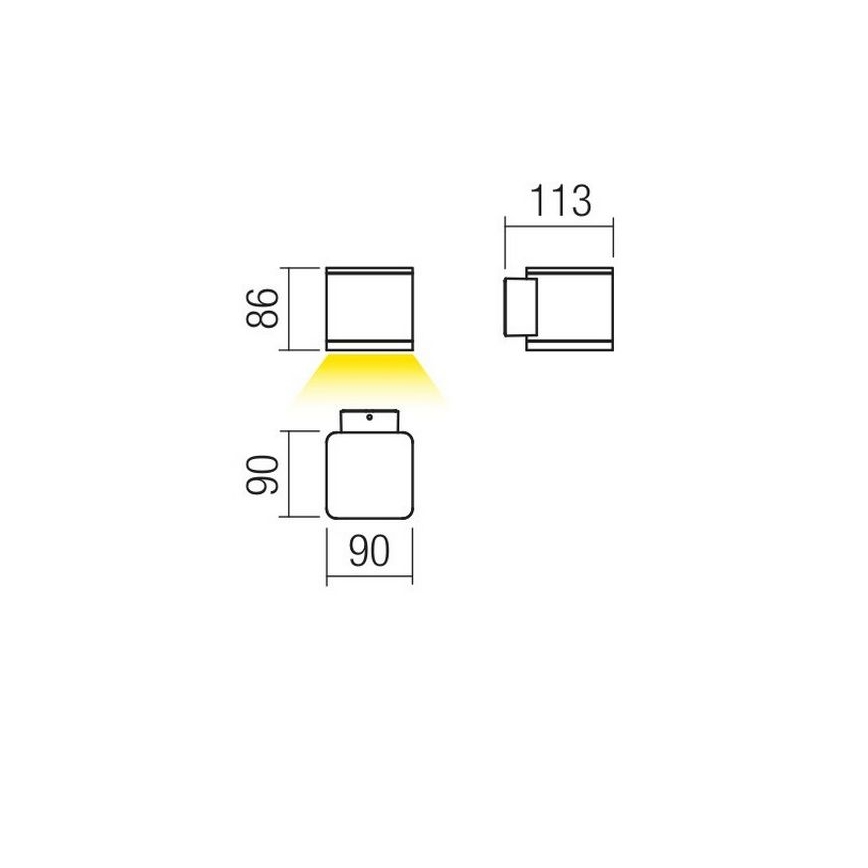 Redo 9069 - LED Vonkajšie nástenné svietidlo BETA LED/6W/230V IP54