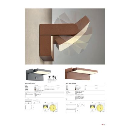 Redo 90716 - LED vonkajšie nástenné svietidlo FLIP LED/40W/230V 3000/4000/5000K CRI 90 IP54 hnedá