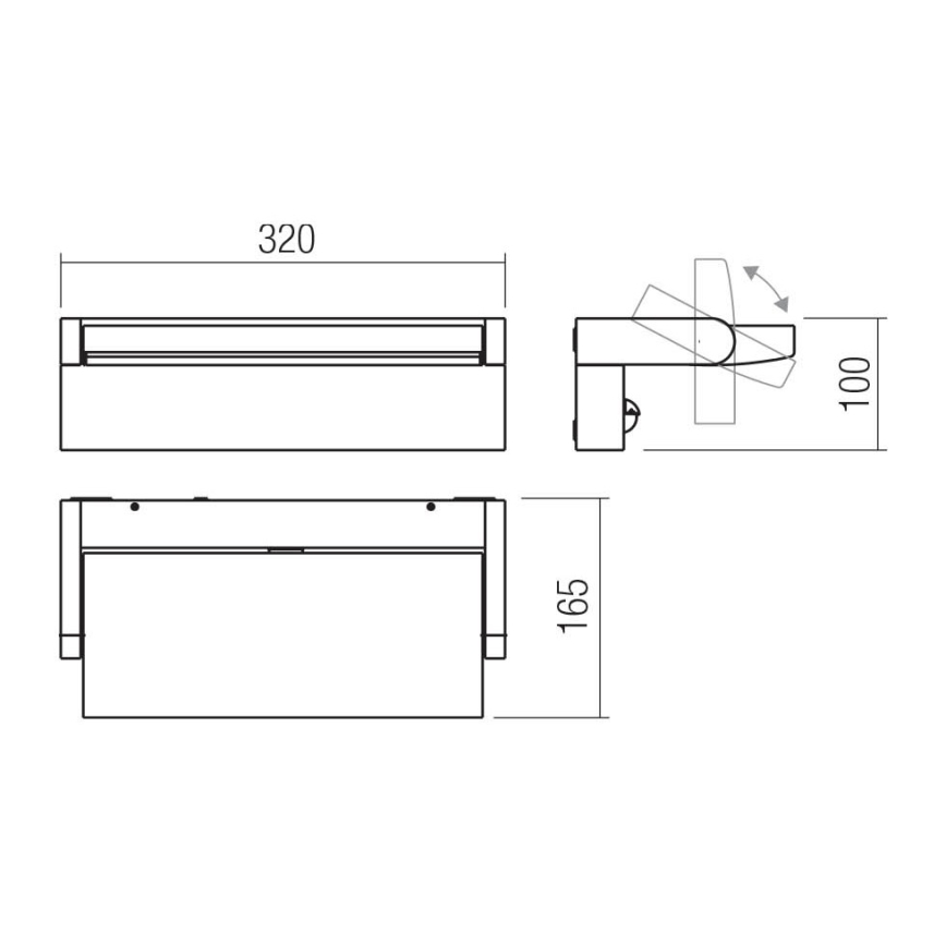 Redo 90716 - LED vonkajšie nástenné svietidlo FLIP LED/40W/230V 3000/4000/5000K CRI 90 IP54 hnedá
