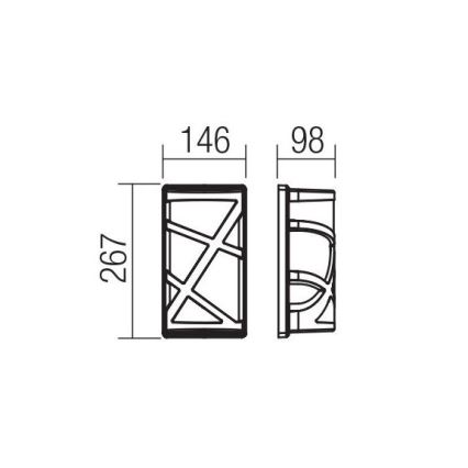 Redo 9097 - Vonkajšie nástenné svietidlo VORTEX 1xE27/42W/230V IP44 hnedé