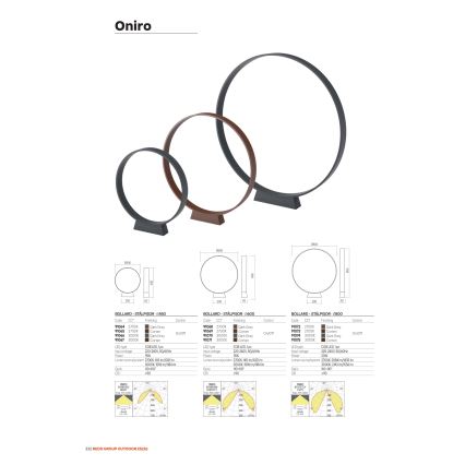 Redo 91066 - Vonkajšie svietidlo ONIRO LED/15W/230V 3000K 49,5 cm CRI 90 IP65 antracit