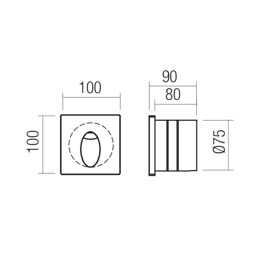 Redo 91199 - LED vonkajšie orientačné svietidlo BAST LED/2,5W/230V 3000K CRI 90 IP65 sivá