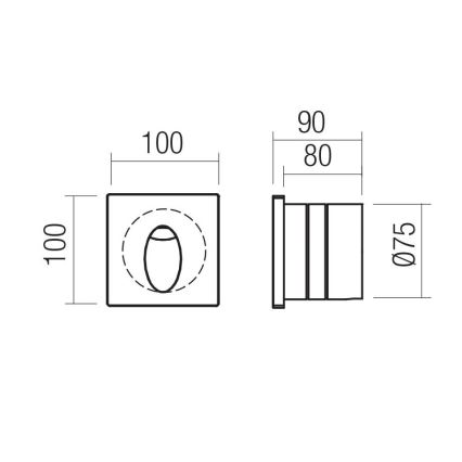 Redo 91200 - LED Vonkajšie orientačné svietidlo BAST LED/2,5W/230V 3000K CRI 90 IP65 antracit